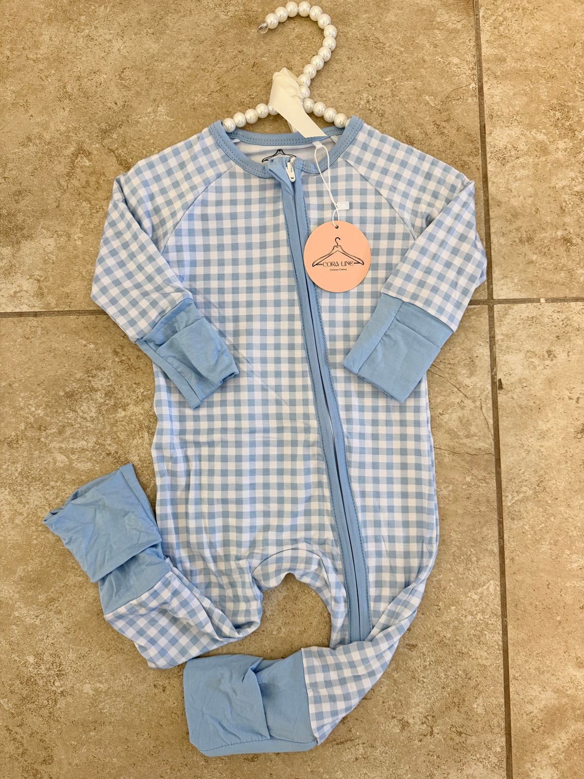 Dark Blue Gingham Zippy