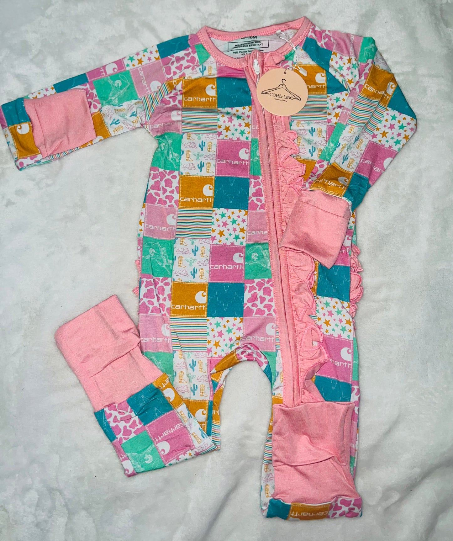 Pink Carhartt Patchwork Ruffle Zippy