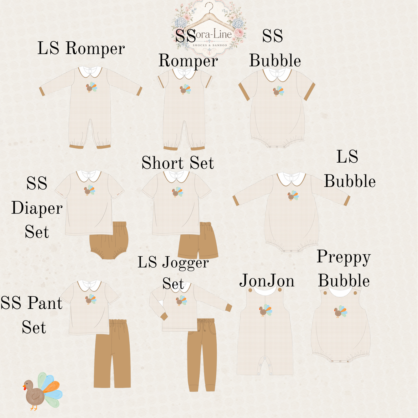 Boys French Knot Turkey Collection// ETA: Oct.