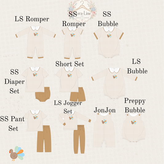 Boys French Knot Turkey Collection// ETA: Oct.