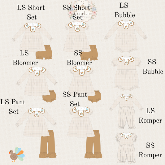 Girls French Knot Turkey Collection// ETA: Oct.