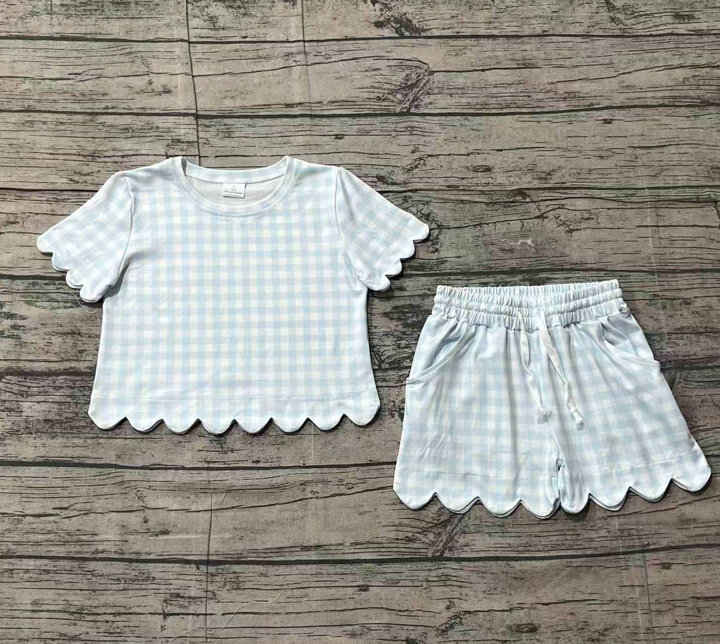 Light Blue Scalloped Set